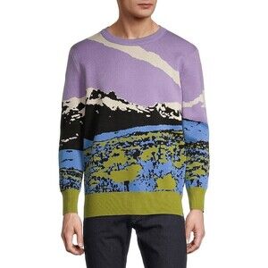 Vintage Supply Men's Flower Boy Landscape Knit Sweater Size S NWT